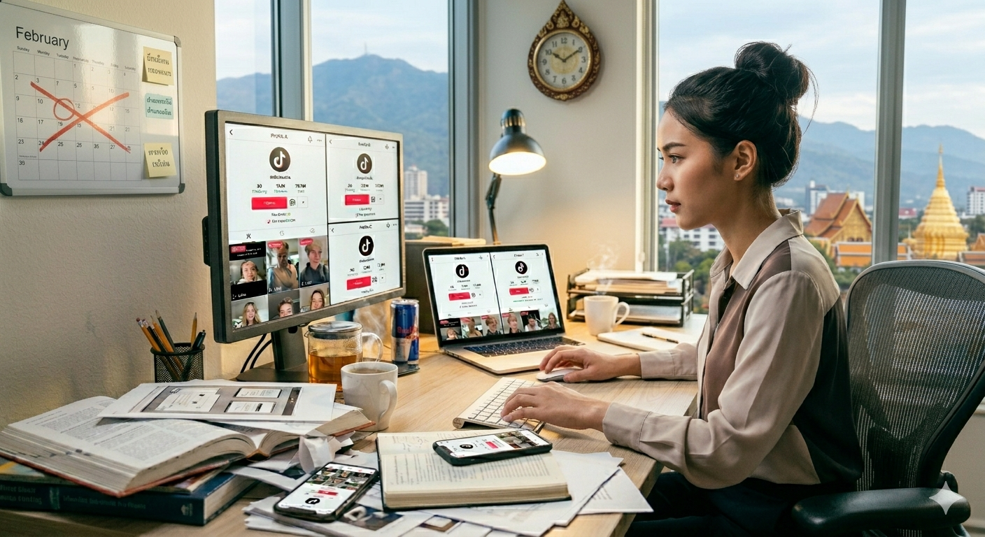 เปิด TikTok ทีละ account ทุกวัน